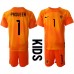 Cheap Netherlands Remko Pasveer #1 Goalkeeper Away Football Kit Children World Cup 2022 Short Sleeve (+ pants)